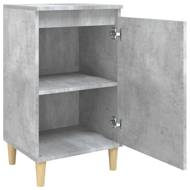 Lot de 2 tables de chevet avec étagères avec porte 40 x 35 x 70 cm bois d'ingénierie gris DEC035385