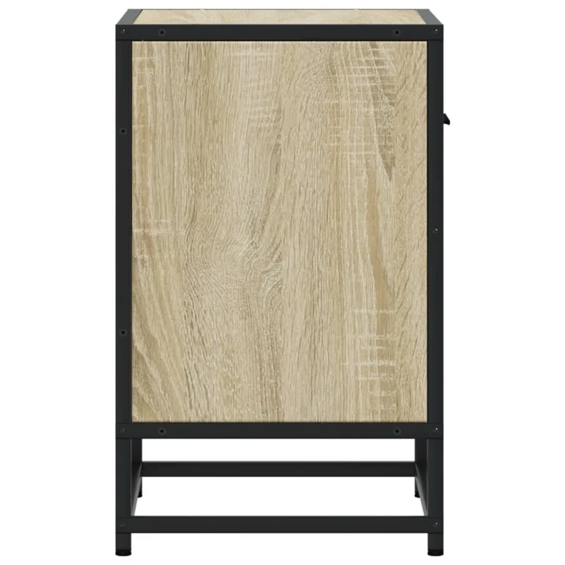 Lot de 2 tables de chevet avec tiroir et compartiment ouvert 40 x 31 x 50 cm bois ingénierie couleur chêne et acier DEC035229