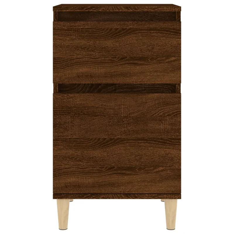 Lot de 2 tables de chevet avec tiroir et compartiment avec porte 40 x 35 x 70 cm bois d'ingénierie marron DEC035198