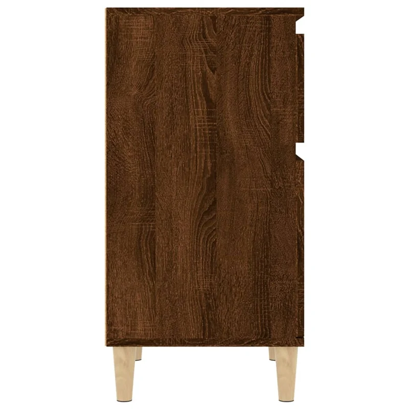 Lot de 2 tables de chevet avec tiroir et compartiment avec porte 40 x 35 x 70 cm bois d'ingénierie marron DEC035198