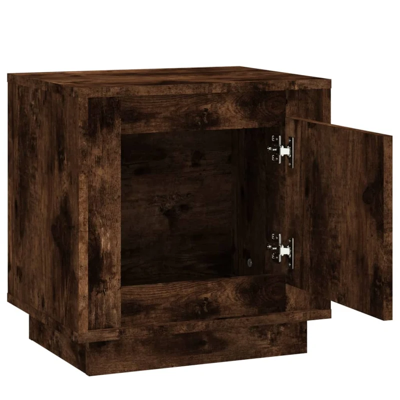 Lot de 2 tables de chevet avec compartiment avec porte 44 x 35 x 45 cm bois d'ingénierie marron DEC035141