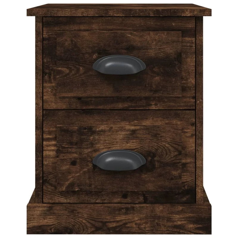 Lot de 2 tables de chevet avec deux tiroirs 39 x 39 x 47,5 cm bois ingénierie marron DEC035070