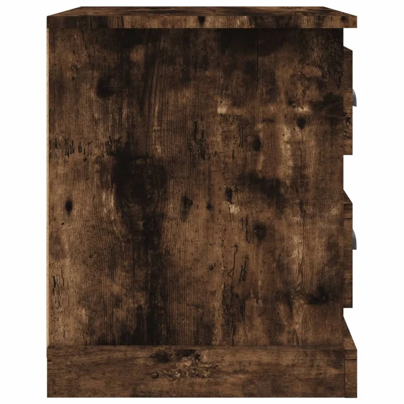 Lot de 2 tables de chevet avec deux tiroirs 39 x 39 x 47,5 cm bois ingénierie marron DEC035070