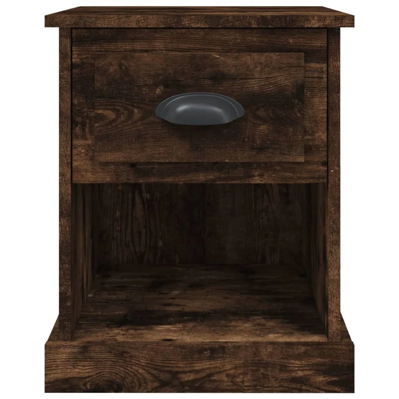 Lot de 2 tables de chevet avec tiroir et compartiment ouvert 39 x 39 x 47,5 cm bois ingénierie marron DEC035069