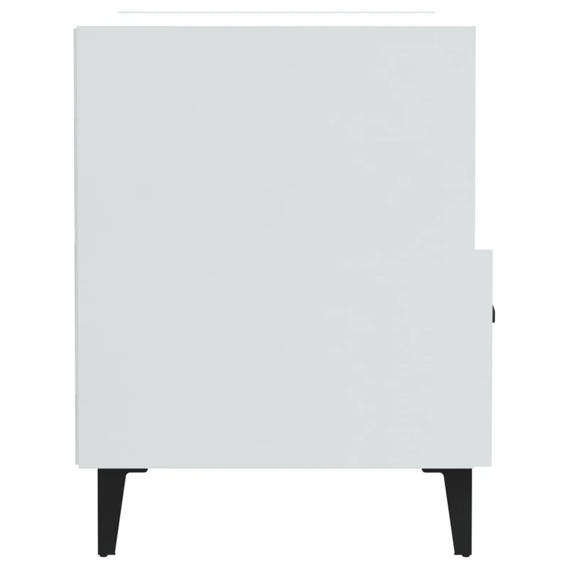 Lot de 2 tables de chevet avec tiroir et compartiment ouvert 40 x 35 x 47,5 cm en bois d'ingénierie blanc brilliant DEC035040