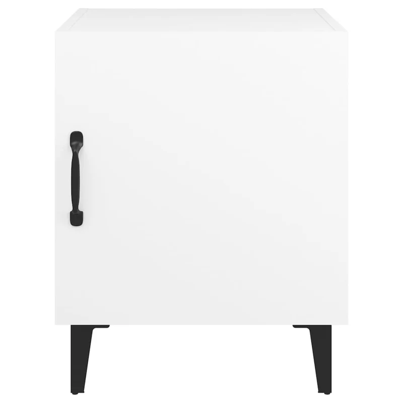 Lot de 2 tables de chevet avec compartiment avec porte 40 x 40 x 50 cm bois d'ingénierie blanc DEC034981