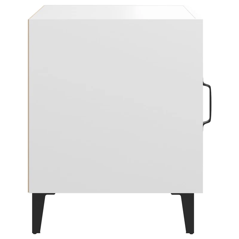 Lot de 2 tables de chevet avec compartiment avec porte 40 x 40 x 50 cm bois d'ingénierie blanc DEC034981