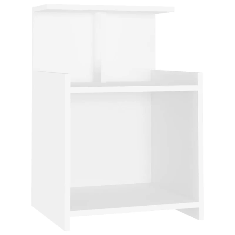 Lot de 2 tables de chevet avec étagères et compartiment 40 x 35 x 60 cm aggloméré blanc DEC034942