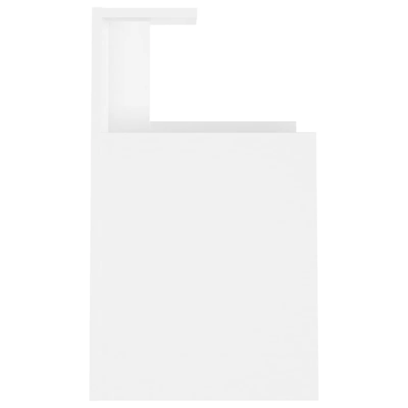 Lot de 2 tables de chevet avec étagères et compartiment 40 x 35 x 60 cm aggloméré blanc DEC034942