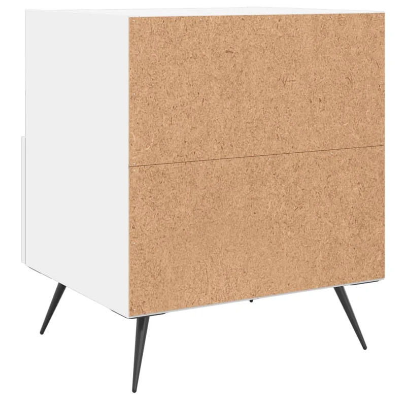 Lot de 2 tables de chevet avec tiroir et compartiment ouvert 40 x 35 x 47,5 cm bois d’ingénierie blanc DEC034923
