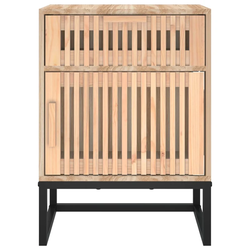 Lot de 2 tables de chevet avec tiroir et compartiment avec porte 40 x 30 x 55,5 cm bois ingénierie et fer DEC034762