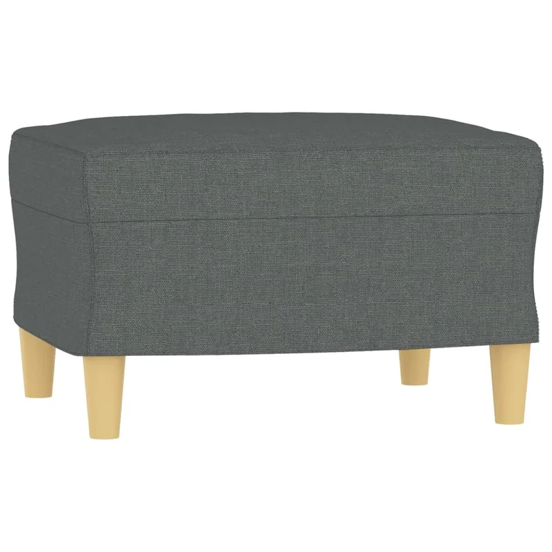 Repose-pieds tabouret bout de canapé 60 x 50 x 41 cm tissu gris DEC030302
