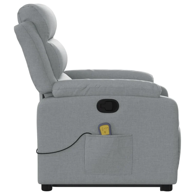 Fauteuil de relaxation TV fonction massage inclinable levage électrique en tissu gris DEC026928
