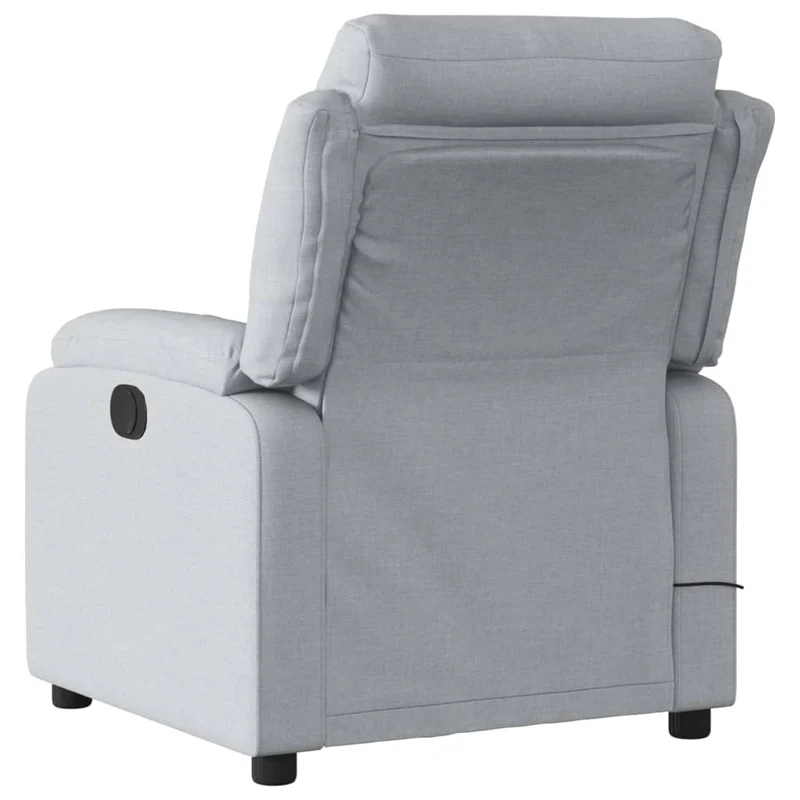 Fauteuil de relaxation TV fonction massage inclinable 6 points de massage en tissu gris clair DEC026917