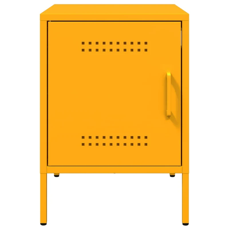 Lot de 2 tables de chevet avec compartiment avec porte 36 x 39 x 50,5 cm acier jaune moutarde DEC035426