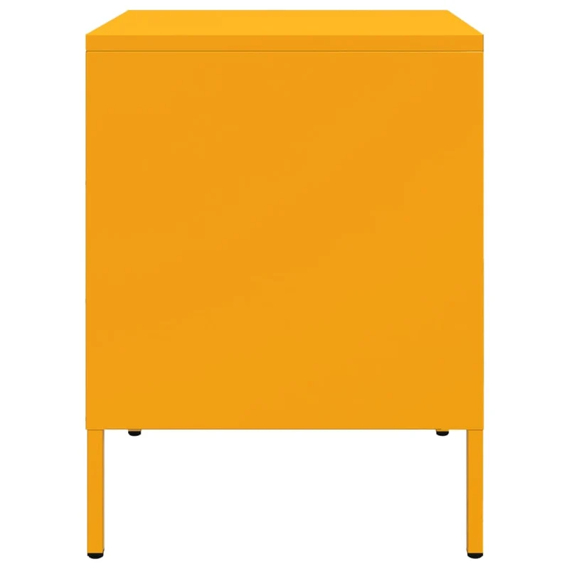 Lot de 2 tables de chevet avec compartiment avec porte 36 x 39 x 50,5 cm acier jaune moutarde DEC035426