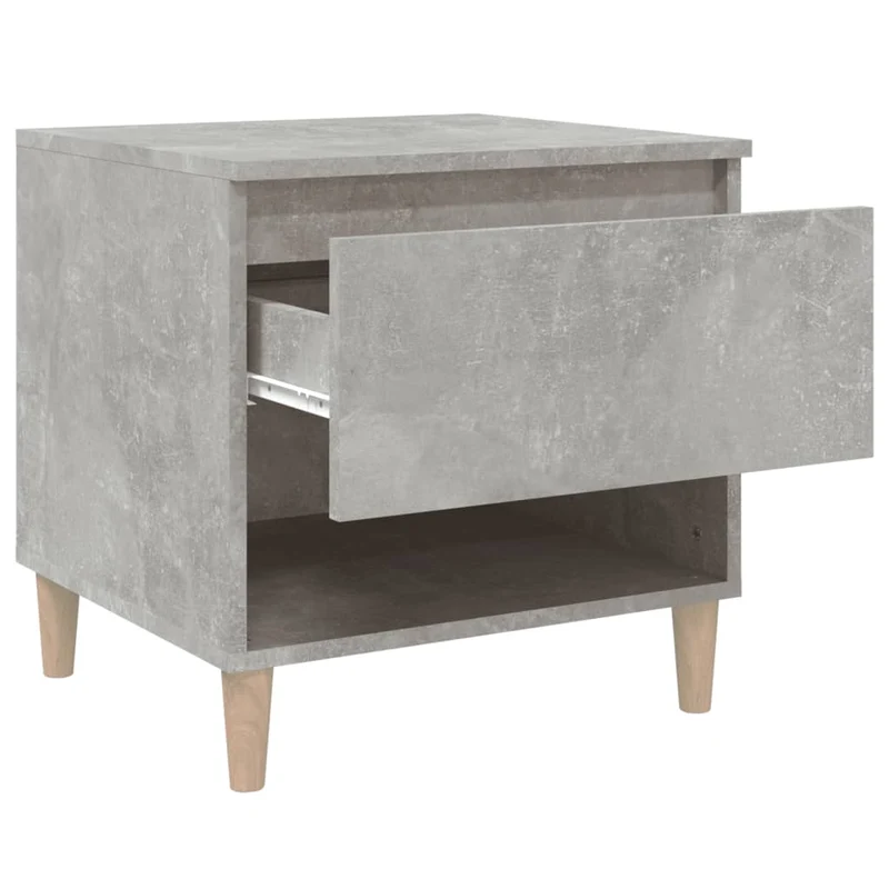 Lot de 2 tables de chevet avec tiroir et compartiment ouvert 50 x 46 x 50 cm bois d’ingénierie gris DEC035405