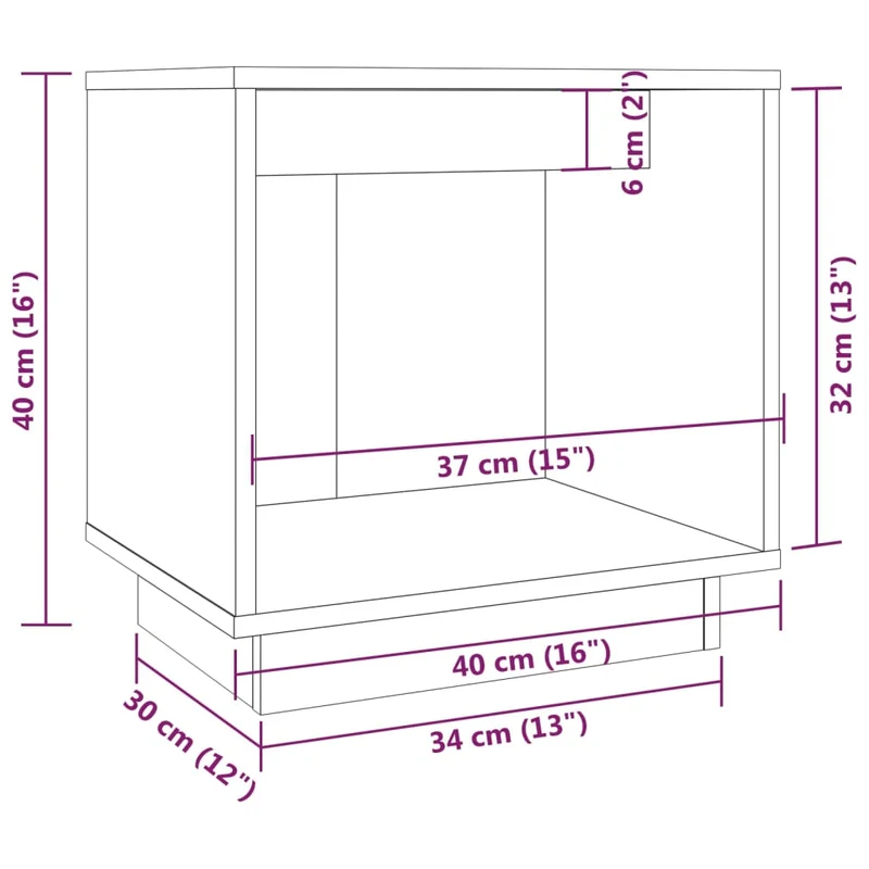Lot de 2 tables de chevet avec compartiment ouvert 40 x 30 x 40 cm bois de pin gris DEC035319