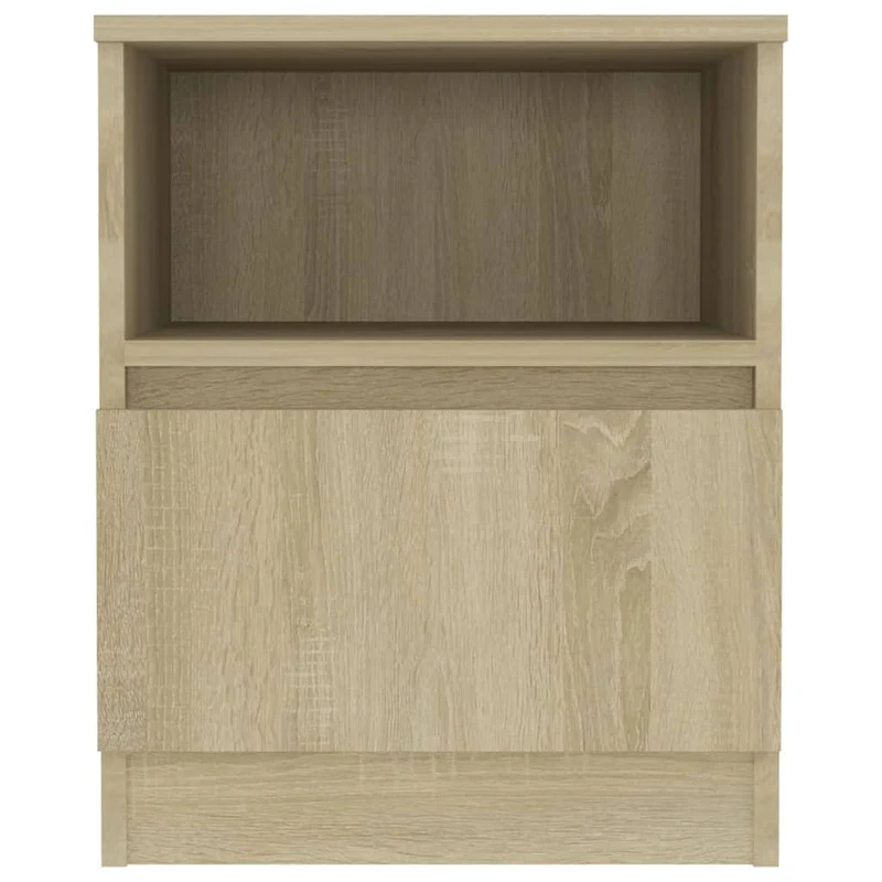 Lot de 2 tables de chevet avec tiroir et étagère 40 x 40 x 50 cm aggloméré couleur chêne DEC035268