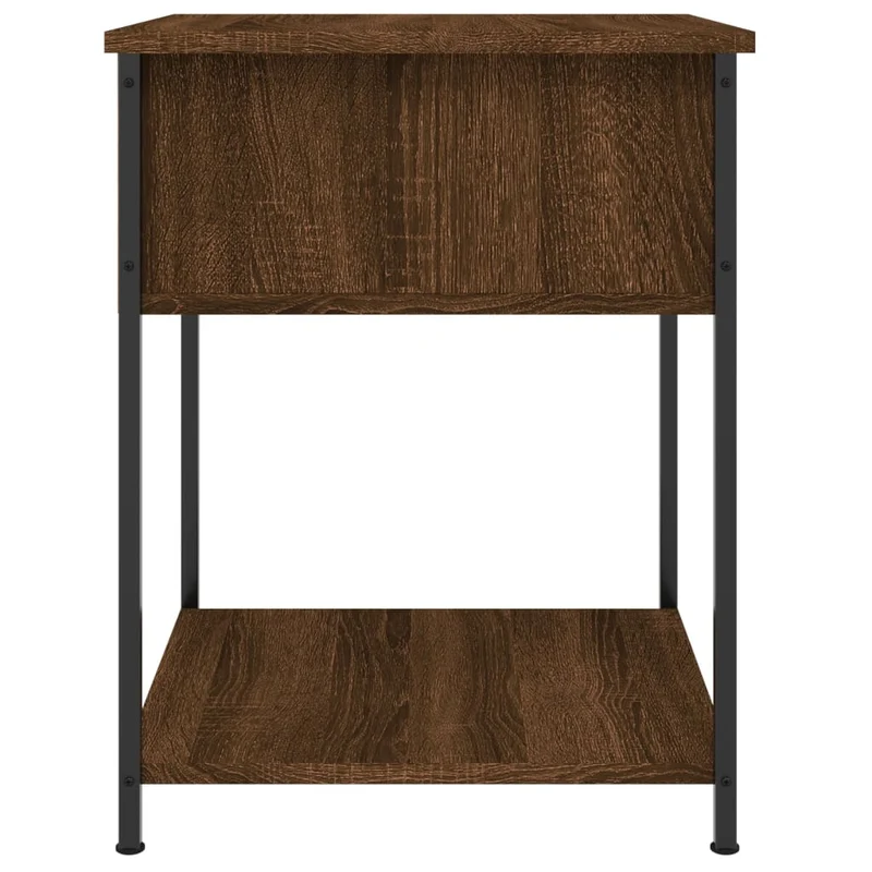 Lot de 2 tables de chevet avec tiroir et étagère 44 x 45 x 58 cm bois ingénierie marron et fer DEC035207