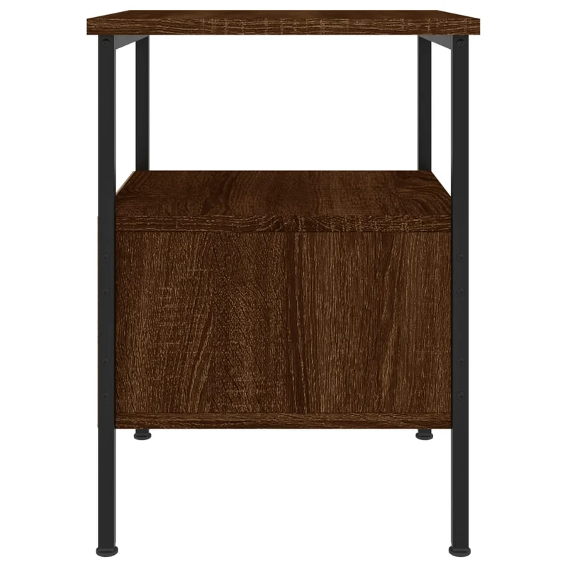 Lot de 2 tables de chevet avec tiroir et étagère 34 x 36 x 50 cm bois ingénierie marron et fer DEC035156