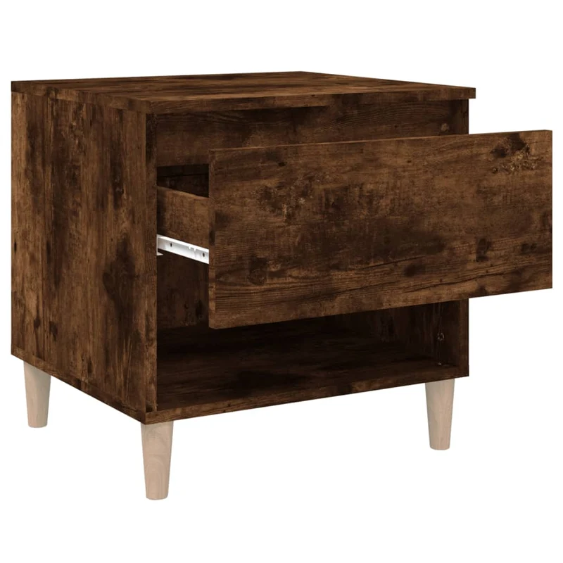 Lot de 2 tables de chevet avec tiroir et compartiment ouvert 50 x 46 x 50 cm bois d’ingénierie marron DEC035148
