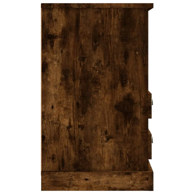 Lot de 2 tables de chevet avec deux tiroirs et compartiment ouvert 43 x 36 x 60 cm bois d'ingénierie marron DEC035140