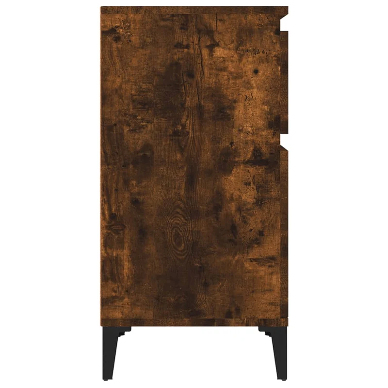 Lot de 2 tables de chevet avec deux tiroirs 40 x 35 x 70 cm bois d'ingénierie marron et métal DEC035108