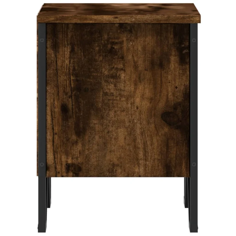 Lot de 2 tables de chevet avec compartiment ouvert 40 x 30 x 40 cm bois d'ingénierie marron et métal DEC035074