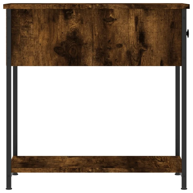 Lot de 2 tables de chevet avec tiroir et étagère 30 x 60 x 60 cm bois d'ingénierie marron et fer DEC035059