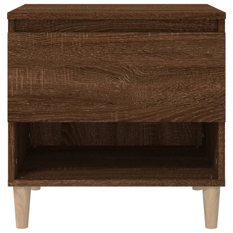 Lot de 2 tables de chevet avec tiroir et compartiment ouvert 50 x 46 x 50 cm bois d’ingénierie marron DEC035057