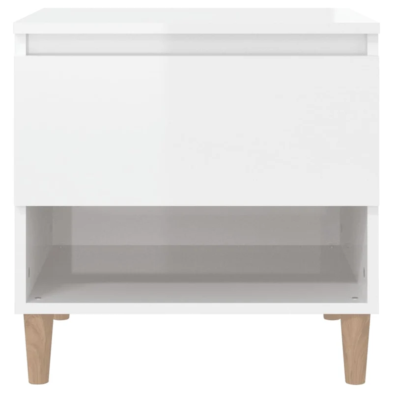 Lot de 2 tables de chevet avec tiroir et compartiment ouvert 50 x 46 x 50 cm bois d'ingénierie blanc DEC035036