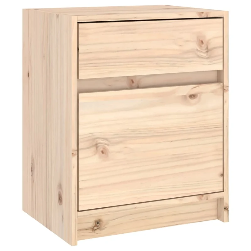 Lot de 2 tables de chevet avec tiroir et compartiment avec porte 40 x 31 x 50 cm bois de pin non traité DEC034765