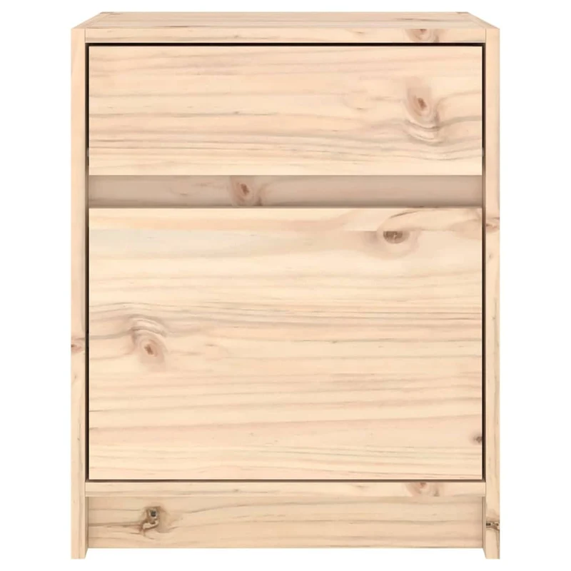 Lot de 2 tables de chevet avec tiroir et compartiment avec porte 40 x 31 x 50 cm bois de pin non traité DEC034765
