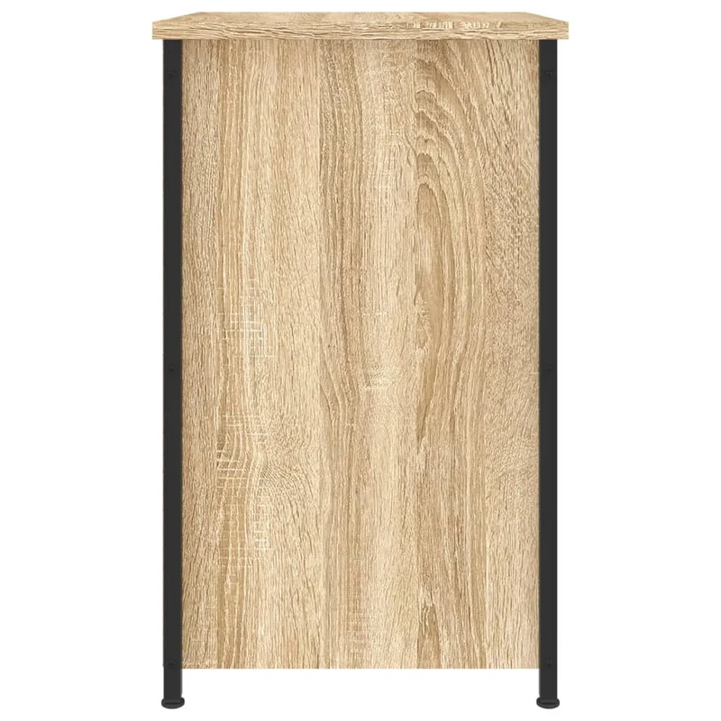 Table de chevet avec 3 tiroirs 40 x 36 x 60 cm bois d'ingénierie couleur chêne et fer DEC033848