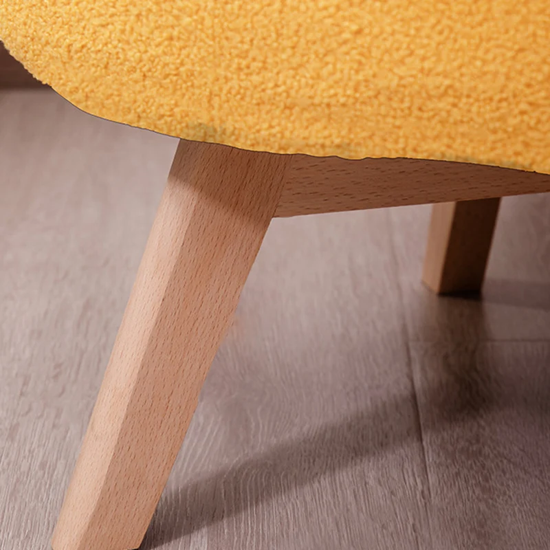 Contemporary Creative Cartoon Embroidery Teddy Velvet Beech Wood Kids Accent Chair Backrest Armrest For Living Room