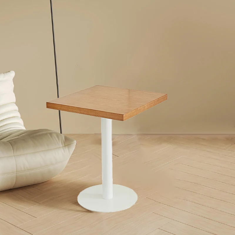 Contemporary Nordic Square Medium Density Fiberboard Steel End Table 1-Tier For Living Room