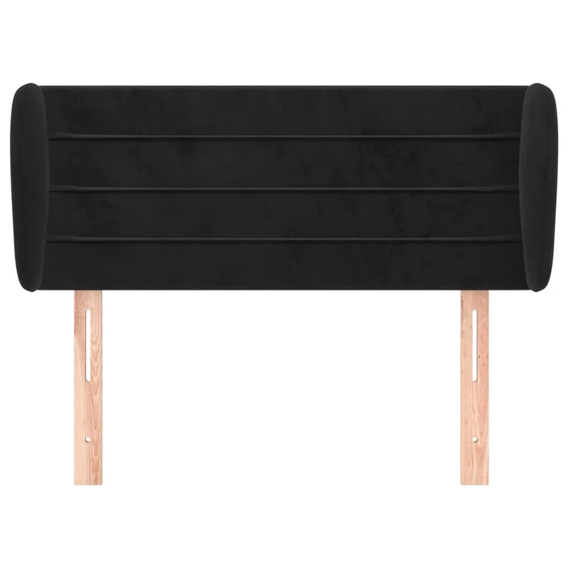 Tête de lit accessoire couchage chambre à coucher meuble avec rebord latéral 93 x 23 x 78/88 cm Tissu velours noir TDL0204378