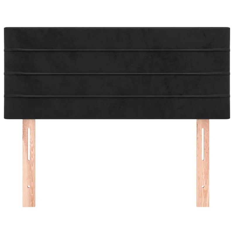 Tête de lit accessoire couchage chambre à coucher meuble 90 x 5 x 78/88 cm tissu velours noir TDL0202071