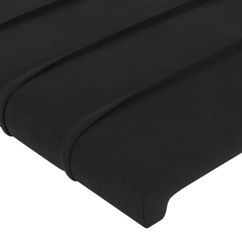 Tête de lit accessoire couchage chambre à coucher meuble 90 x 5 x 78/88 cm tissu velours noir TDL0202071