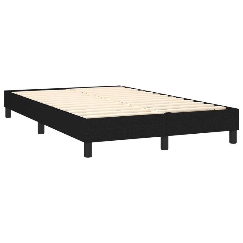 Cadre de lit LED avec sommier tête de lit matelas 120 x 200 cm tissu noir TDL0209294