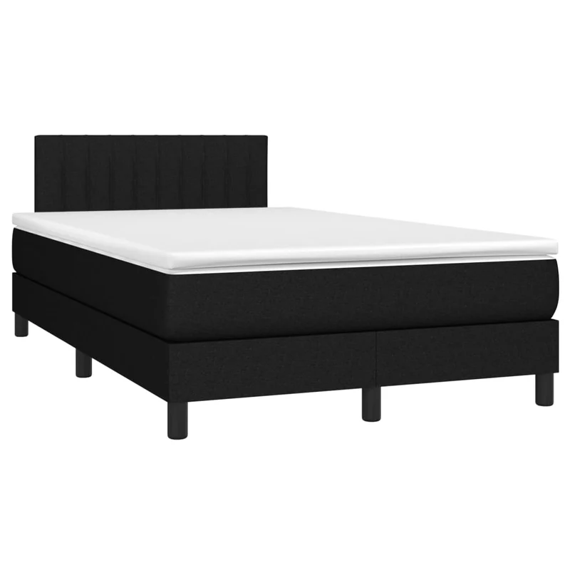 Cadre de lit LED avec sommier tête de lit matelas 120 x 200 cm tissu noir TDL0209291