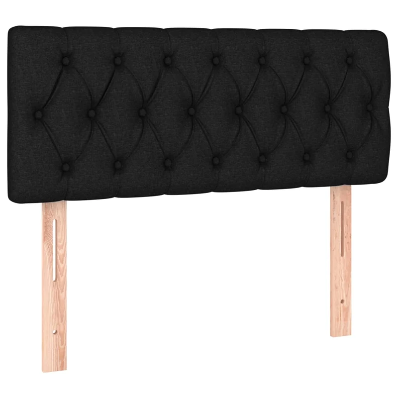 Cadre de lit LED avec sommier tête de lit matelas 120 x 200 cm tissu noir TDL0209288