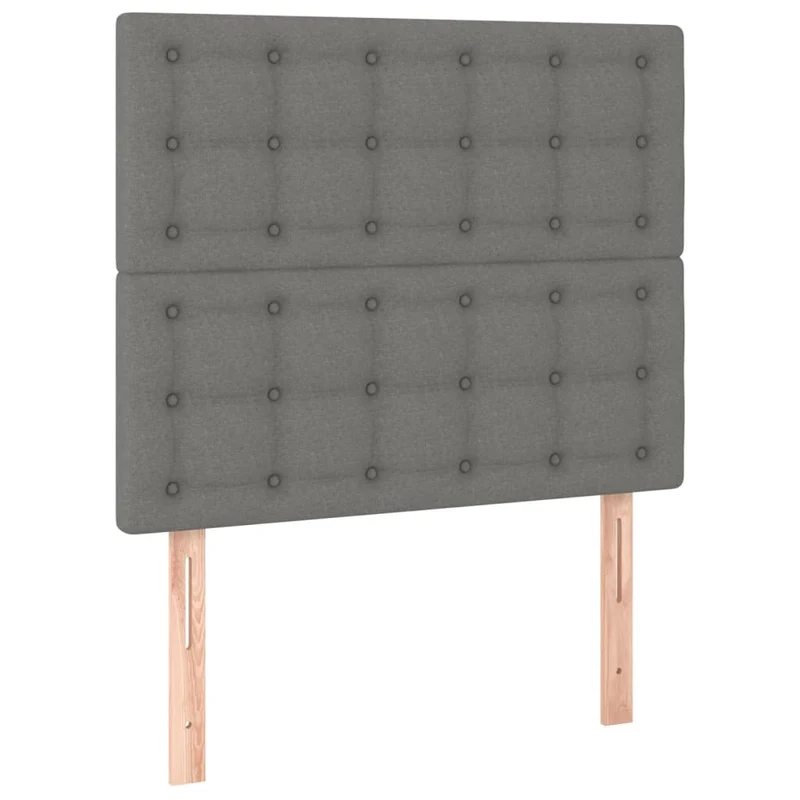 Cadre de lit LED avec sommier tête de lit matelas 100x200 cm tissu gris foncé TDL0208434