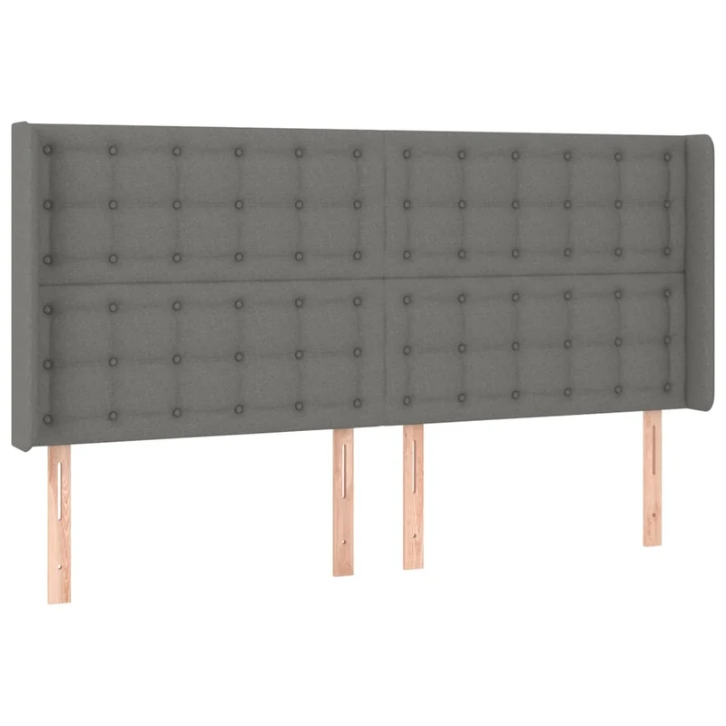 Cadre de lit LED avec sommier tête de lit matelas 200x200 cm tissu gris foncé TDL0208301