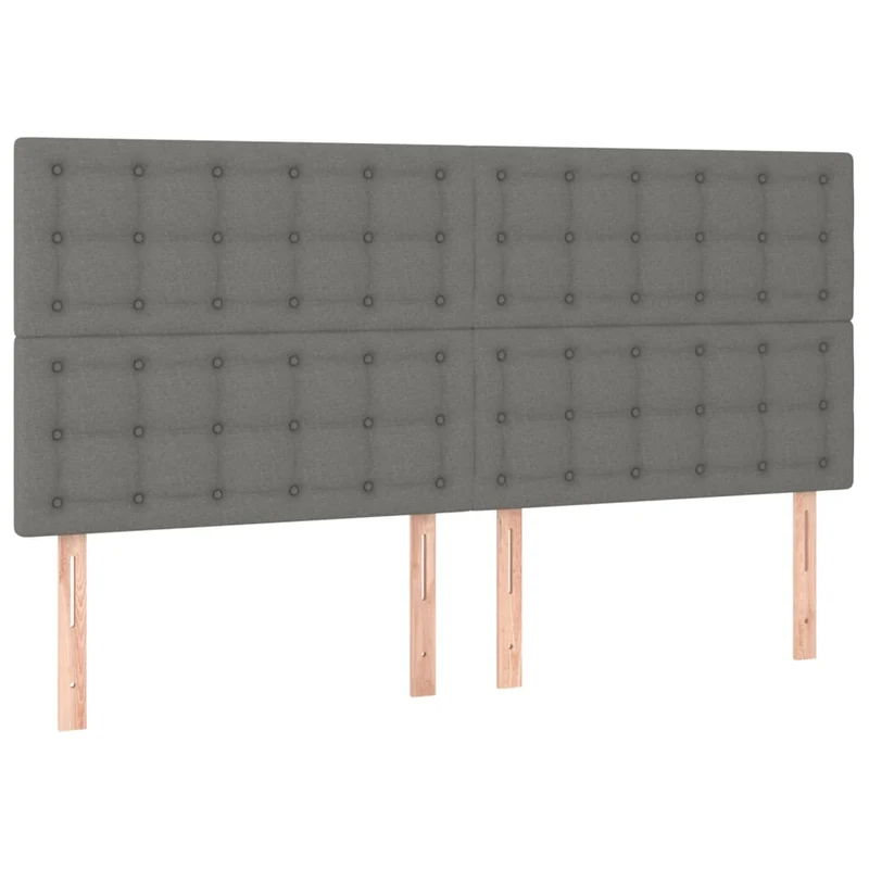 Cadre de lit LED avec sommier tête de lit matelas 200x200 cm tissu gris foncé TDL0208282