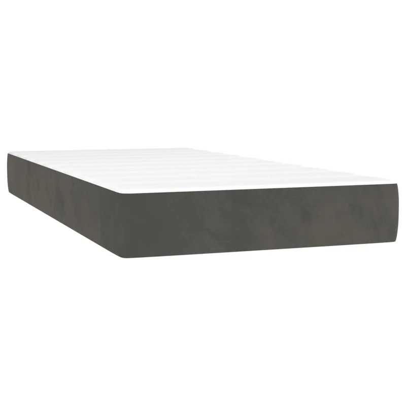 Cadre de lit LED avec sommier tête de lit matelas 90x200cm tissu velours gris foncé TDL0208247