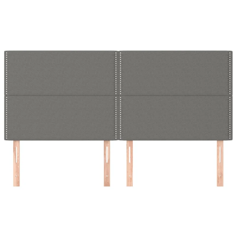 Tête de lit accessoire couchage chambre à coucher meuble en 4 parties 90 x 5 x 78/88 cm tissu gris clair TDL0206026