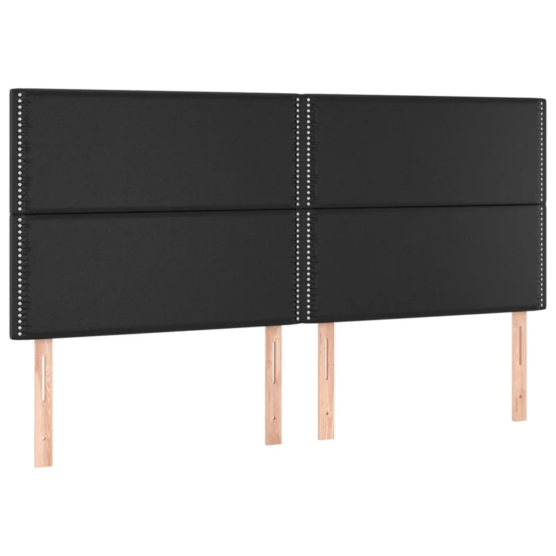 Tête de lit accessoire couchage chambre à coucher meuble en 4 parties 100 x 5 x 78/88 cm synthétique noir TDL0205978