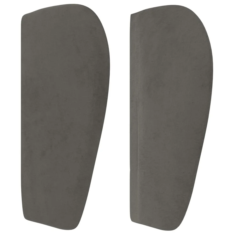Tête de lit accessoire couchage chambre à coucher meuble capitonné avec rebord latéral 93 x 23 x 78/88 cm tissu velours gris foncé TDL0204837